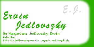 ervin jedlovszky business card